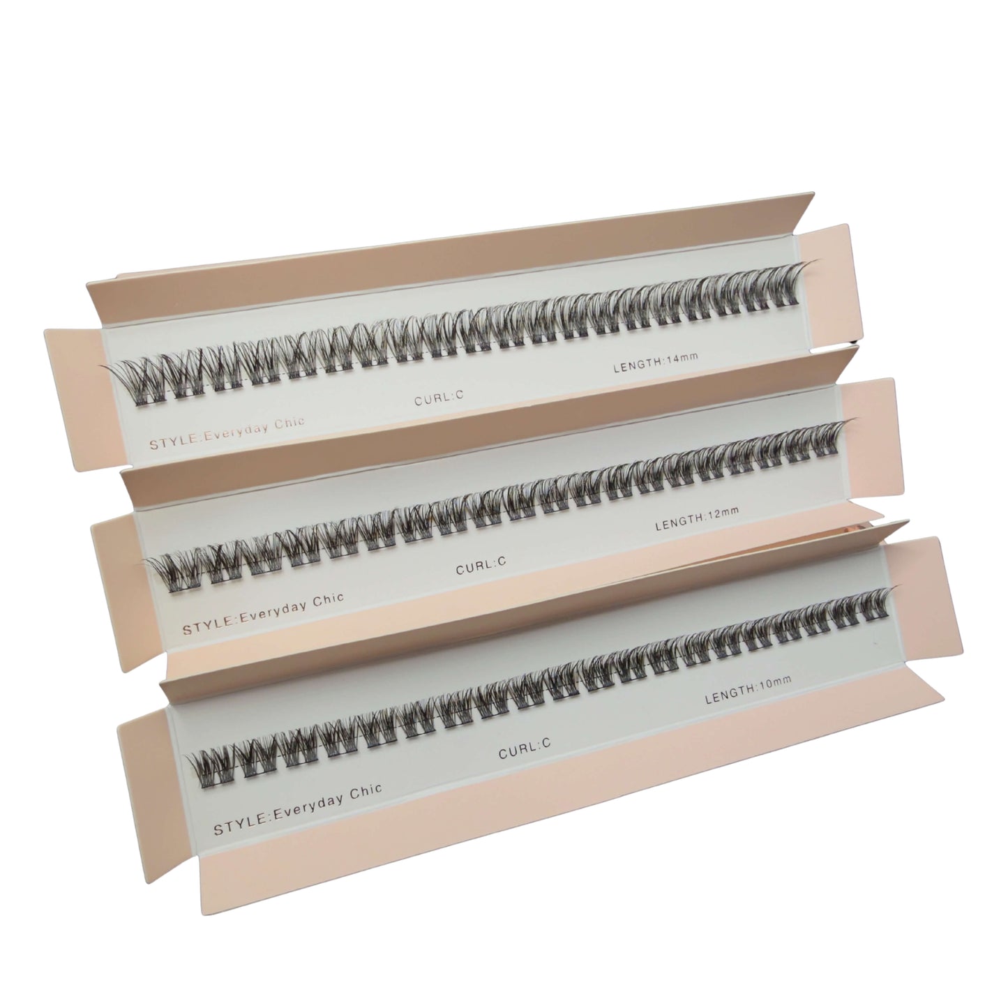Set of false eyelashes in packaging on a white background