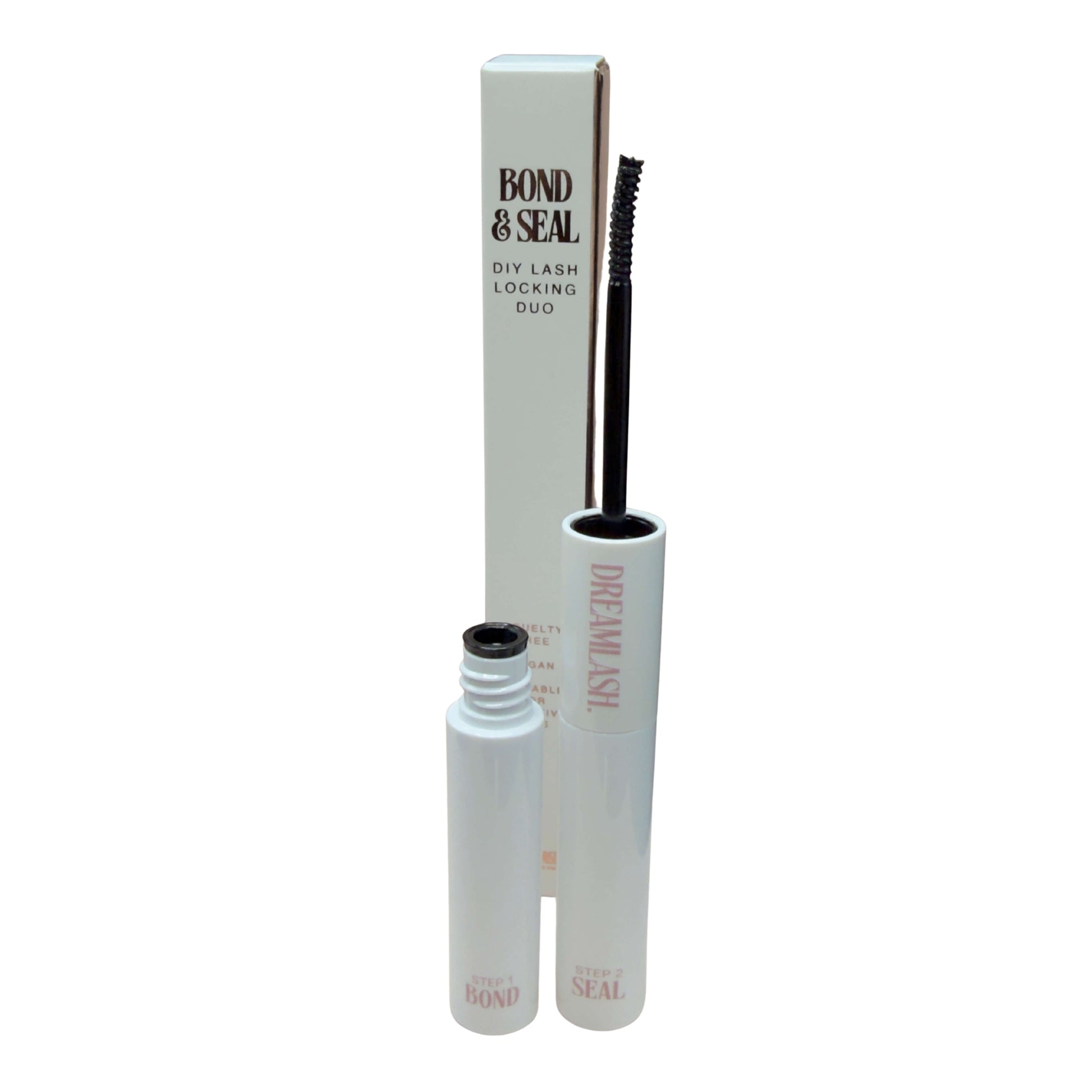 Bond & Seal lash locking duo with packaging on a white background
