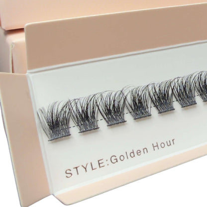 Set of false eyelashes in a branded box on a white background