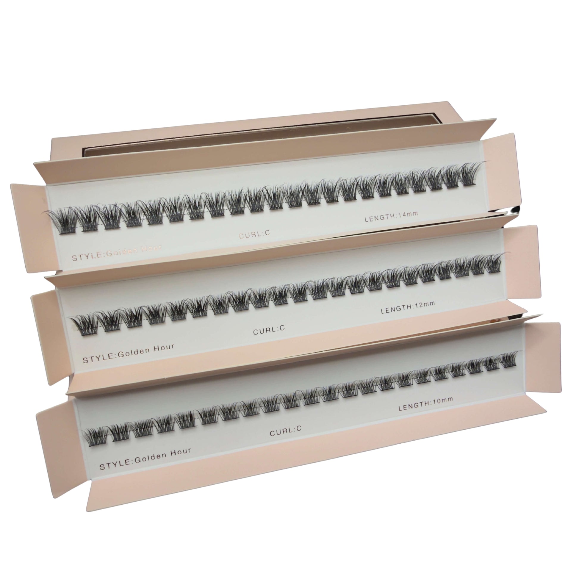 Set of false eyelashes in packaging on a white background